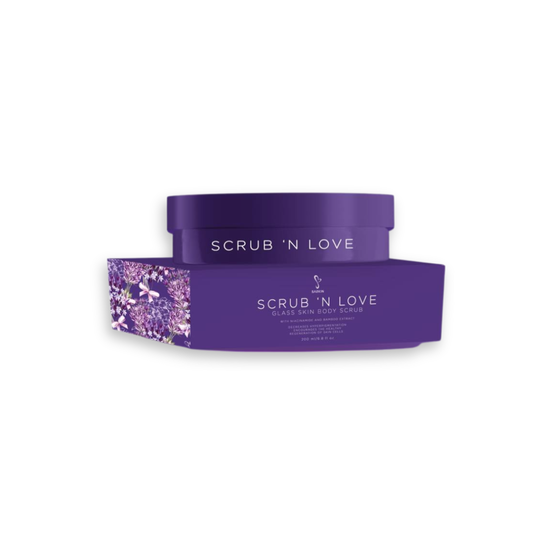 Indulge in the ultimate skincare experience with SASKIN SCRUB N LOVE GLASS SKIN BODY SCRUB—because your skin deserves nothing less than radiance and luxury! ✨
